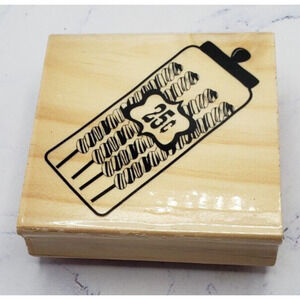 Wood Mounted Candy Jar Sweet Treat Rubber Stamp